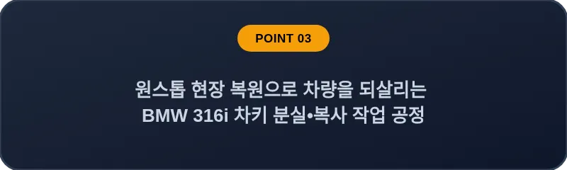 원스톱 현장 복원으로 차량을 되살리는 BMW 316i 차키 분실, 스마트키 복사 작업 공정