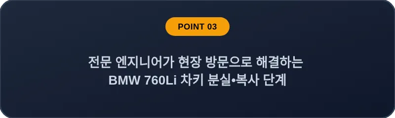 전문 엔지니어가 현장 방문으로 해결하는 BMW 760Li 차키 분실, 스마트키 복사 단계