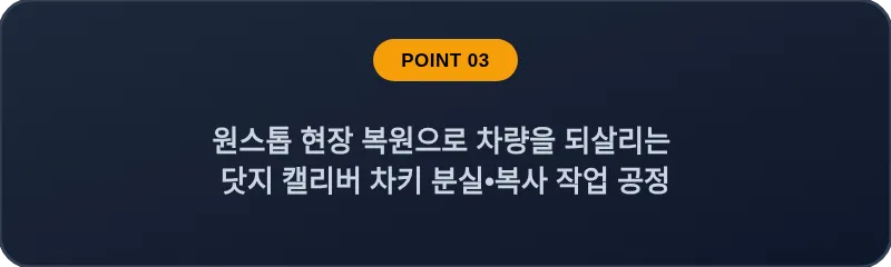 원스톱 현장 복원으로 차량을 되살리는 닷지 캘리버 차키 분실, 스마트키 복사 작업 공정