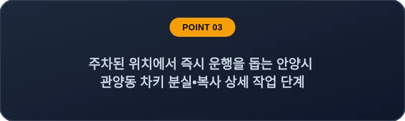 주차된 위치에서 즉시 운행을 돕는 안양시 관양동 차키 분실, 스마트키 복사 상세 작업 단계