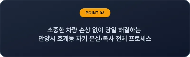 소중한 차량 손상 없이 당일 해결하는 안양시 호계동 차키 분실, 스마트키 복사 전체 프로세스