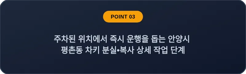 주차된 위치에서 즉시 운행을 돕는 안양시 평촌동 차키 분실, 스마트키 복사 상세 작업 단계