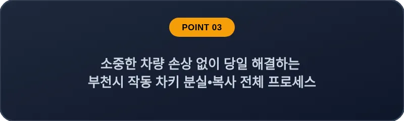 소중한 차량 손상 없이 당일 해결하는 부천시 작동 차키 분실, 스마트키 복사 전체 프로세스