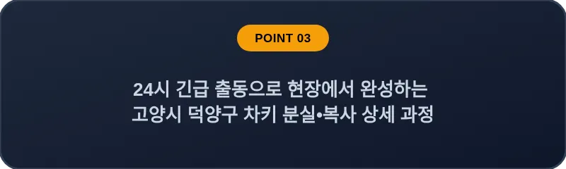 24시 긴급 출동으로 현장에서 완성하는 고양시 덕양구 차키 분실, 스마트키 복사 상세 과정