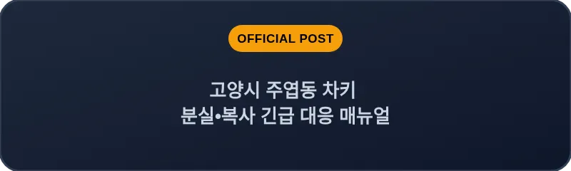 고양시 주엽동 차키 분실, 스마트키 복사 긴급 대응 매뉴얼