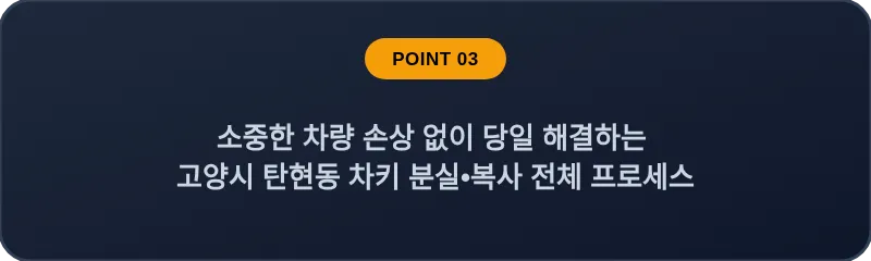소중한 차량 손상 없이 당일 해결하는 고양시 탄현동 차키 분실, 스마트키 복사 전체 프로세스