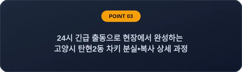 24시 긴급 출동으로 현장에서 완성하는 고양시 탄현2동 차키 분실, 스마트키 복사 상세 과정