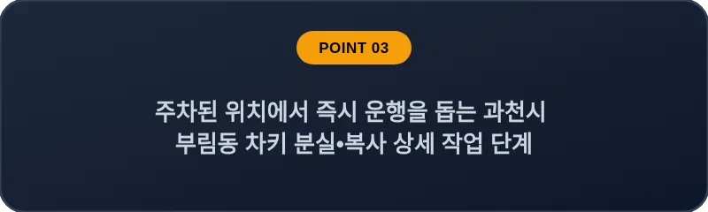주차된 위치에서 즉시 운행을 돕는 과천시 부림동 차키 분실, 스마트키 복사 상세 작업 단계