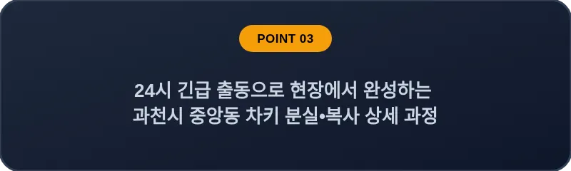 24시 긴급 출동으로 현장에서 완성하는 과천시 중앙동 차키 분실, 스마트키 복사 상세 과정