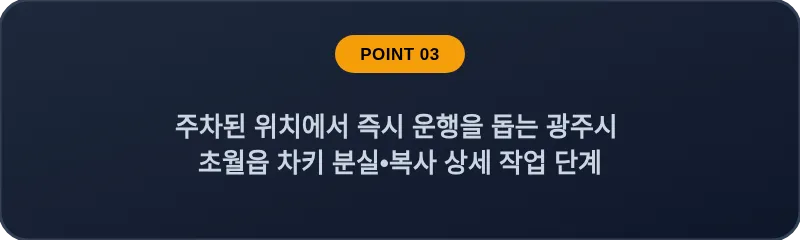 주차된 위치에서 즉시 운행을 돕는 광주시 초월읍 차키 분실, 스마트키 복사 상세 작업 단계
