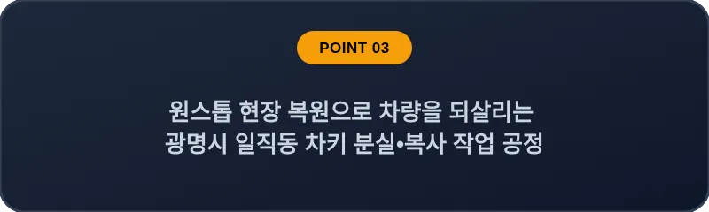 원스톱 현장 복원으로 차량을 되살리는 광명시 일직동 차키 분실, 스마트키 복사 작업 공정