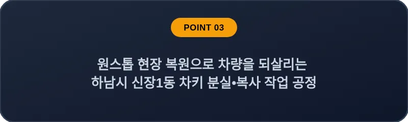 원스톱 현장 복원으로 차량을 되살리는 하남시 신장1동 차키 분실, 스마트키 복사 작업 공정