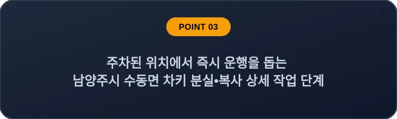 주차된 위치에서 즉시 운행을 돕는 남양주시 수동면 차키 분실, 스마트키 복사 상세 작업 단계