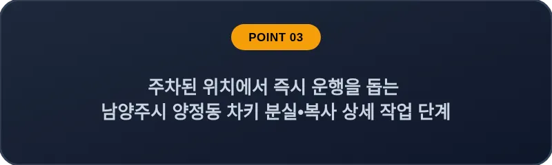 주차된 위치에서 즉시 운행을 돕는 남양주시 양정동 차키 분실, 스마트키 복사 상세 작업 단계