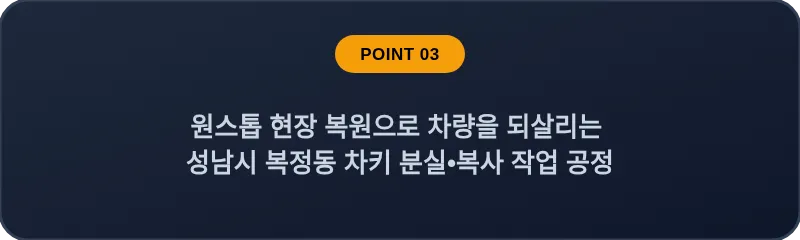 원스톱 현장 복원으로 차량을 되살리는 성남시 복정동 차키 분실, 스마트키 복사 작업 공정