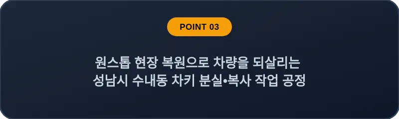 원스톱 현장 복원으로 차량을 되살리는 성남시 수내동 차키 분실, 스마트키 복사 작업 공정