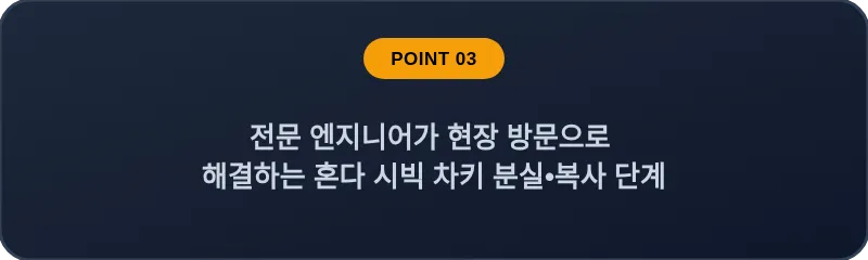 전문 엔지니어가 현장 방문으로 해결하는 혼다 시빅 차키 분실, 스마트키 복사 단계