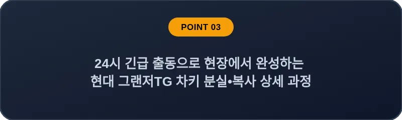 24시 긴급 출동으로 현장에서 완성하는 현대 그랜저TG 차키 분실, 스마트키 복사 상세 과정