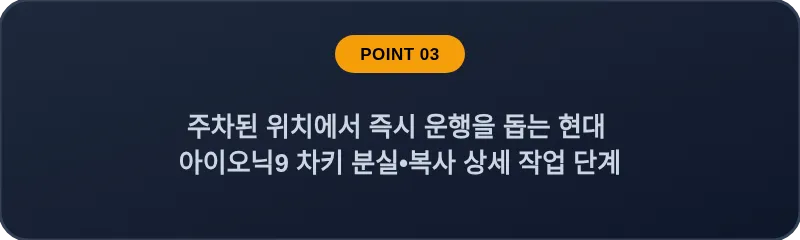 주차된 위치에서 즉시 운행을 돕는 현대 아이오닉9 차키 분실, 스마트키 복사 상세 작업 단계