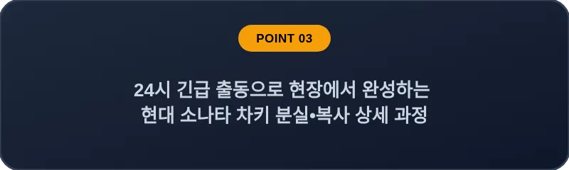 24시 긴급 출동으로 현장에서 완성하는 현대 소나타 차키 분실, 스마트키 복사 상세 과정