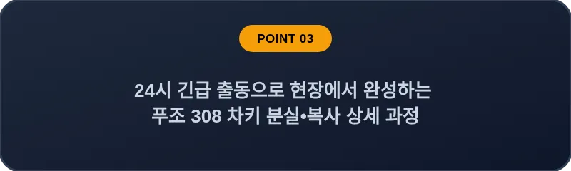 24시 긴급 출동으로 현장에서 완성하는 푸조 308 차키 분실•복사 상세 과정