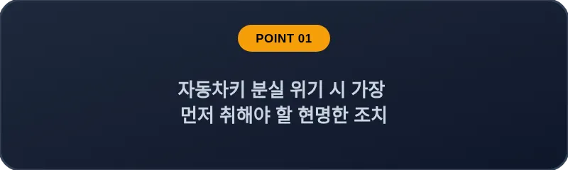 자동차키 분실 위기 시 가장 먼저 취해야 할 현명한 조치