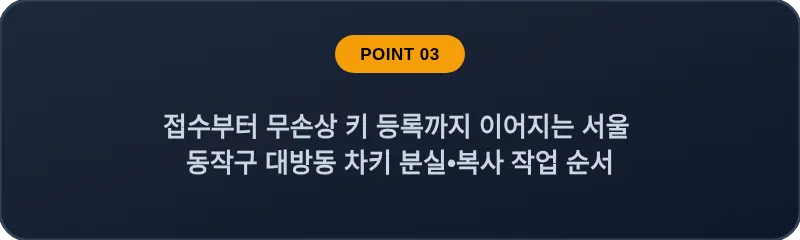 접수부터 무손상 키 등록까지 이어지는 서울 동작구 대방동 차키 분실•복사 작업 순서