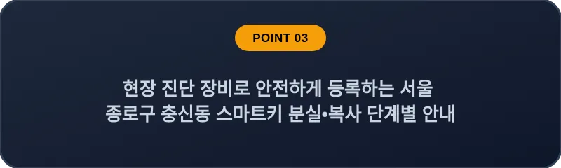 현장 진단 장비로 안전하게 등록하는 서울 종로구 충신동 스마트키 분실•복사 단계별 안내