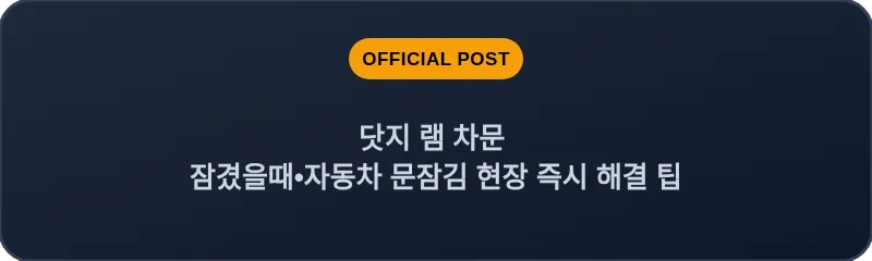 닷지 램 차문 잠겼을때 자동차 문잠김 현장 즉시 해결 팁