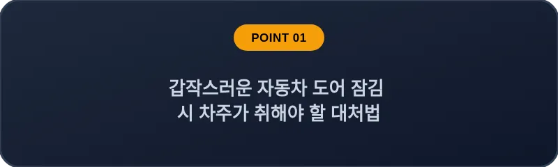 갑작스러운 자동차 도어 잠김 시 차주가 취해야 할 대처법