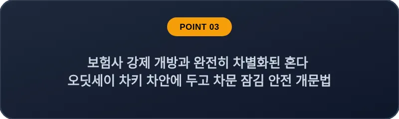 보험사 강제 개방과 완전히 차별화된 혼다 오딧세이 차키 차안에 두고 차문 잠김 안전 개문법