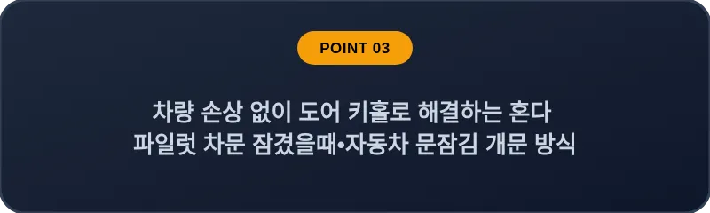 차량 손상 없이 도어 키홀로 해결하는 혼다 파일럿 차문 잠겼을때 자동차 문잠김 개문 방식