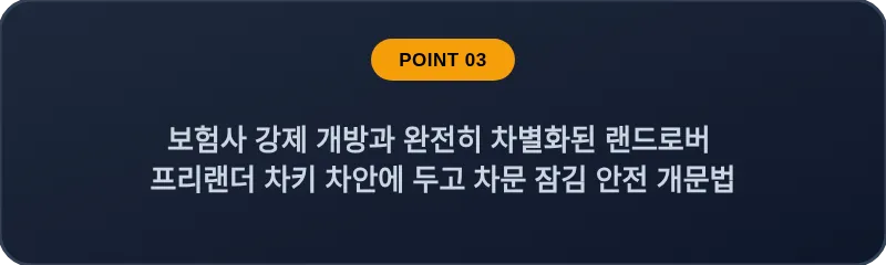 보험사 강제 개방과 완전히 차별화된 랜드로버 프리랜더 차키 차안에 두고 차문 잠김 안전 개문법