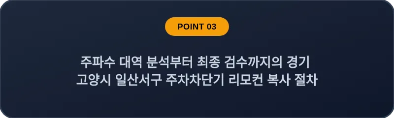 주파수 대역 분석부터 최종 검수까지의 경기 고양시 일산서구 주차차단기 리모컨 복사 절차